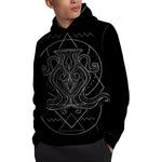 Black And White Aquarius Sign Print Pullover Hoodie