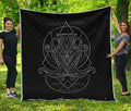 Black And White Aquarius Sign Print Quilt