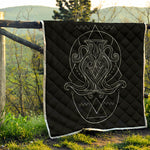 Black And White Aquarius Sign Print Quilt