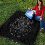 Black And White Aquarius Sign Print Quilt