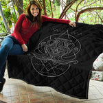 Black And White Aquarius Sign Print Quilt