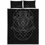 Black And White Aquarius Sign Print Quilt Bed Set