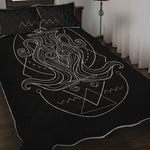 Black And White Aquarius Sign Print Quilt Bed Set