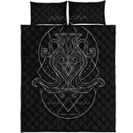 Black And White Aquarius Sign Print Quilt Bed Set