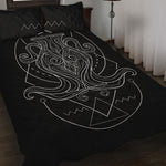 Black And White Aquarius Sign Print Quilt Bed Set