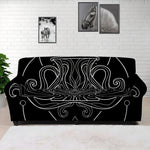 Black And White Aquarius Sign Print Sofa Cover