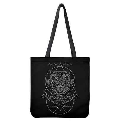 Black And White Aquarius Sign Print Tote Bag