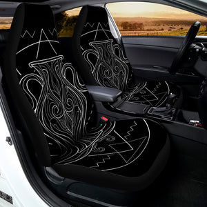 Black And White Aquarius Sign Print Universal Fit Car Seat Covers