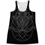Black And White Aquarius Sign Print Women's Racerback Tank Top