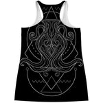 Black And White Aquarius Sign Print Women's Racerback Tank Top