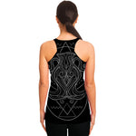 Black And White Aquarius Sign Print Women's Racerback Tank Top