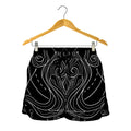Black And White Aquarius Sign Print Women's Shorts