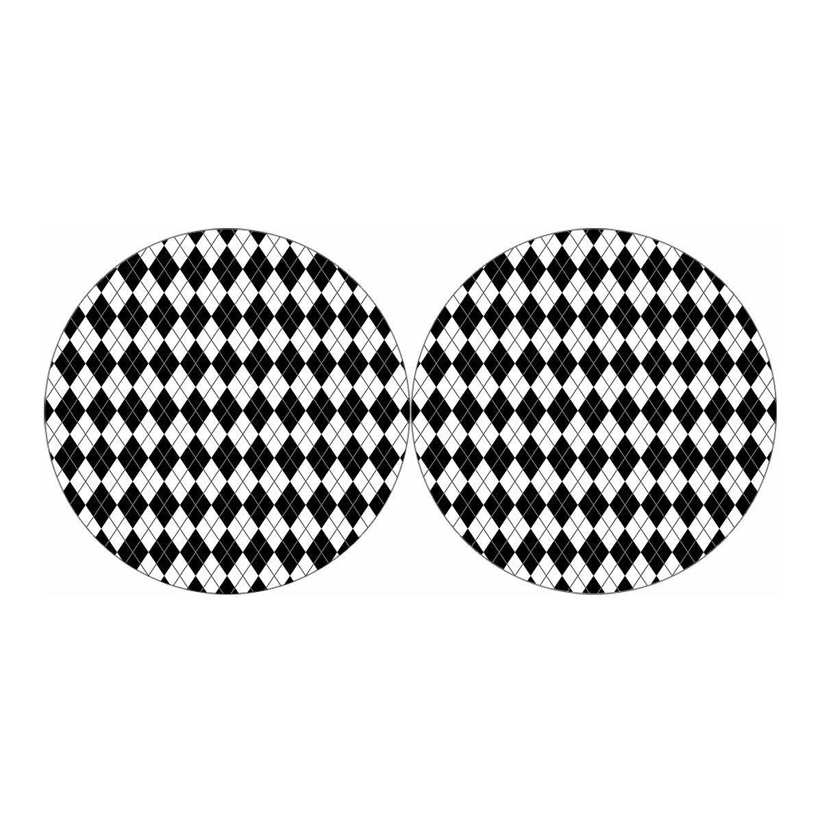 Black And White Argyle Pattern Print Car Coasters
