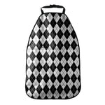 Black And White Argyle Pattern Print Car Seat Organizers