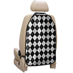 Black And White Argyle Pattern Print Car Seat Organizers