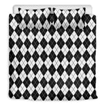 Black And White Argyle Pattern Print Duvet Cover Bedding Set