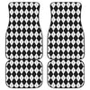 Black And White Argyle Pattern Print Front and Back Car Floor Mats