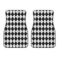 Black And White Argyle Pattern Print Front Car Floor Mats