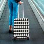 Black And White Argyle Pattern Print Luggage Cover