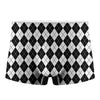 Black And White Argyle Pattern Print Men's Boxer Briefs