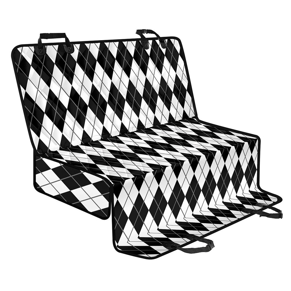 Black And White Argyle Pattern Print Pet Car Back Seat Cover