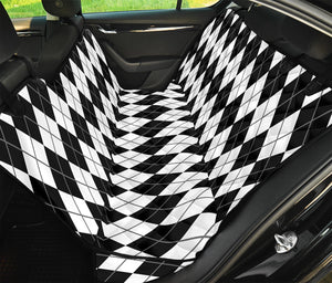 Black And White Argyle Pattern Print Pet Car Back Seat Cover