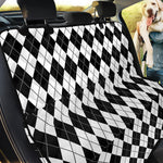 Black And White Argyle Pattern Print Pet Car Back Seat Cover