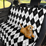 Black And White Argyle Pattern Print Pet Car Back Seat Cover