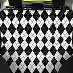 Black And White Argyle Pattern Print Pet Car Back Seat Cover