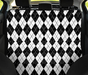 Black And White Argyle Pattern Print Pet Car Back Seat Cover