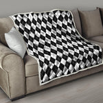 Black And White Argyle Pattern Print Quilt