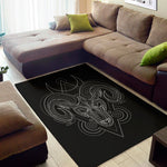 Black And White Aries Sign Print Area Rug