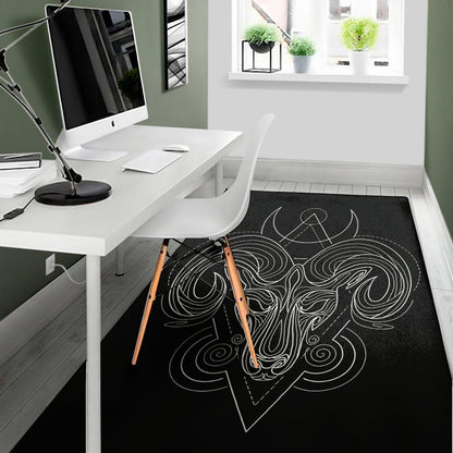 Black And White Aries Sign Print Area Rug