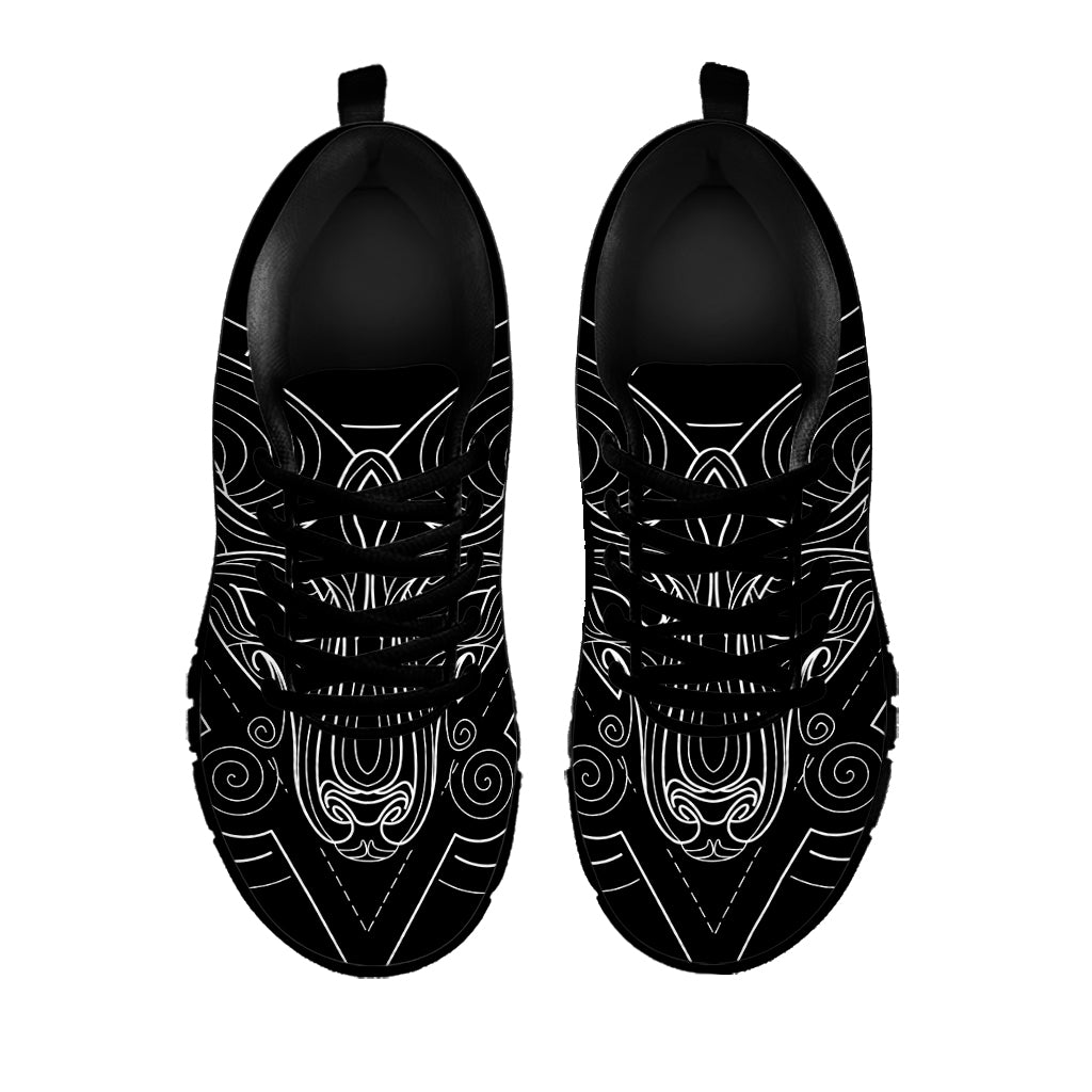 Black And White Aries Sign Print Black Sneakers