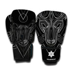 Black And White Aries Sign Print Boxing Gloves