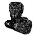 Black And White Aries Sign Print Boxing Gloves