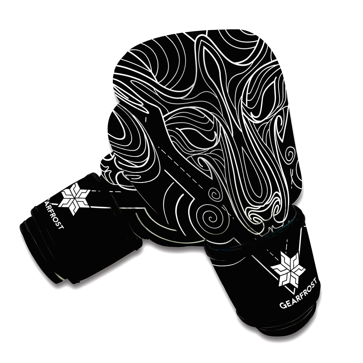 Black And White Aries Sign Print Boxing Gloves