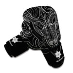 Black And White Aries Sign Print Boxing Gloves