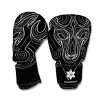 Black And White Aries Sign Print Boxing Gloves