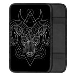 Black And White Aries Sign Print Car Center Console Cover