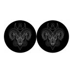 Black And White Aries Sign Print Car Coasters