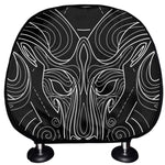 Black And White Aries Sign Print Car Headrest Covers
