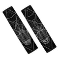 Black And White Aries Sign Print Car Seat Belt Covers