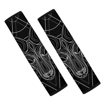 Black And White Aries Sign Print Car Seat Belt Covers