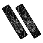 Black And White Aries Sign Print Car Seat Belt Covers