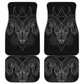 Black And White Aries Sign Print Front and Back Car Floor Mats