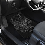 Black And White Aries Sign Print Front and Back Car Floor Mats