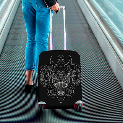 Black And White Aries Sign Print Luggage Cover