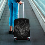 Black And White Aries Sign Print Luggage Cover