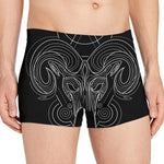 Black And White Aries Sign Print Men's Boxer Briefs